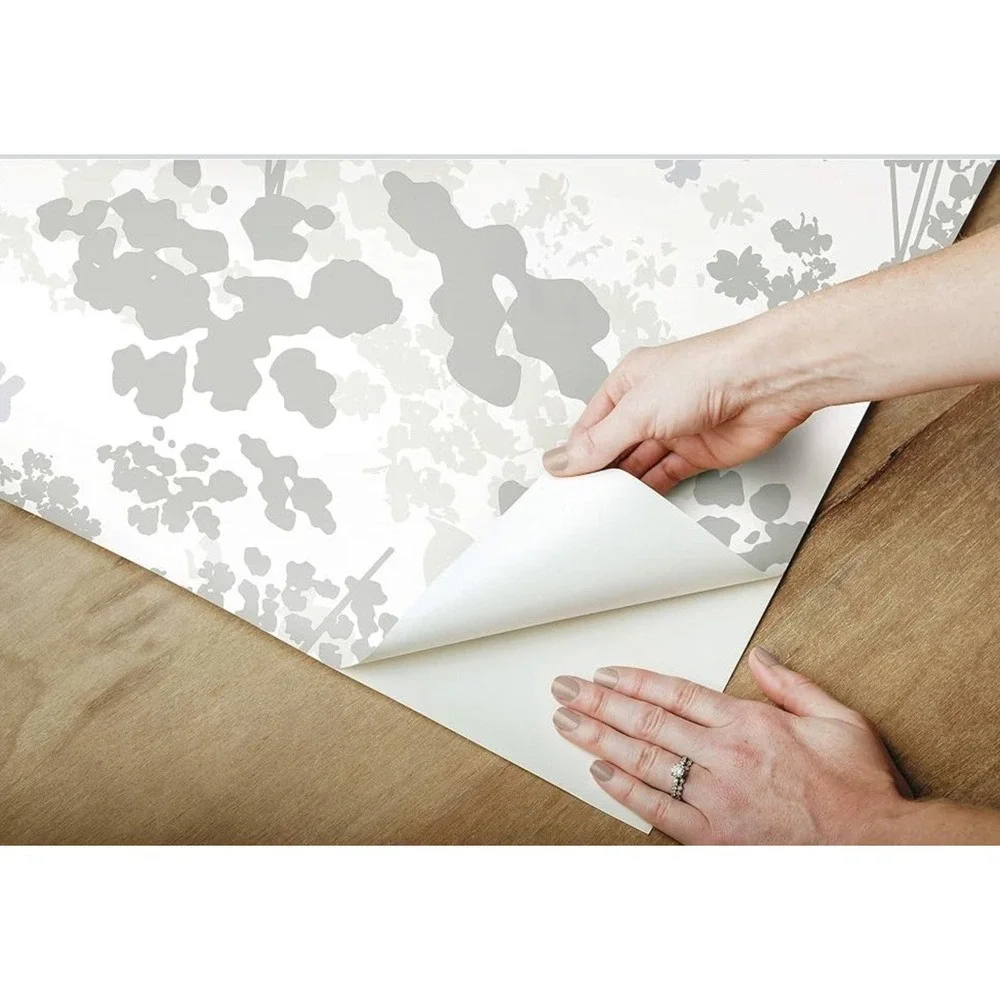RoomMates Queen Annes Lace Peel Stick Wallpaper Slate Gray Botanical RMK11991WP